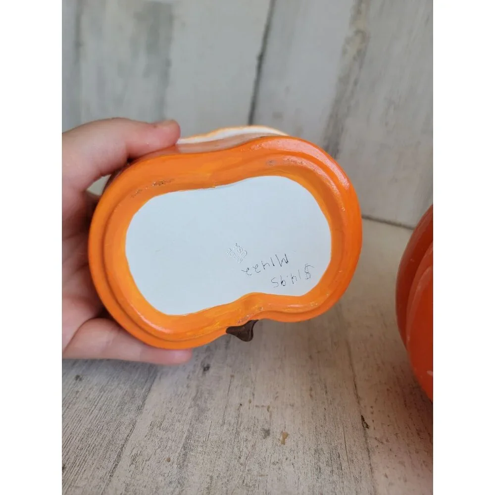 Halloween pumpkin figure trinket box set home decor glitter uniqueStyrofoam pump
